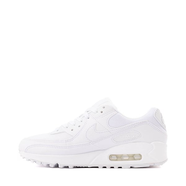alternate view Womens Nike Air Max 90 Athletic Shoe - White / White / WhiteALT1