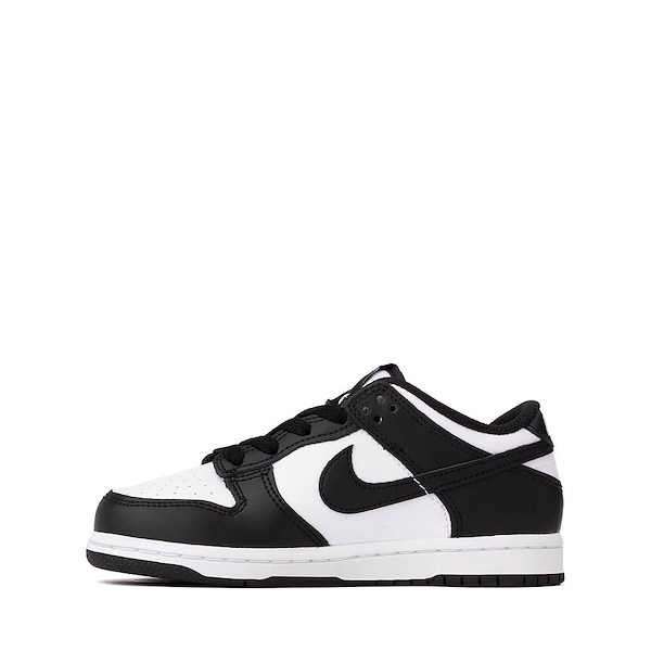 alternate view Nike Dunk Low Athletic Shoe - Little Kid - White / White / BlackALT1