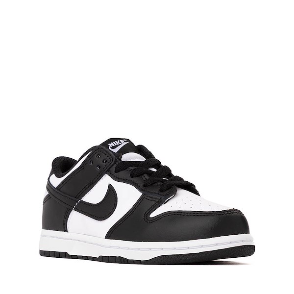 alternate view Nike Dunk Low Athletic Shoe - Little Kid - White / White / BlackALT5