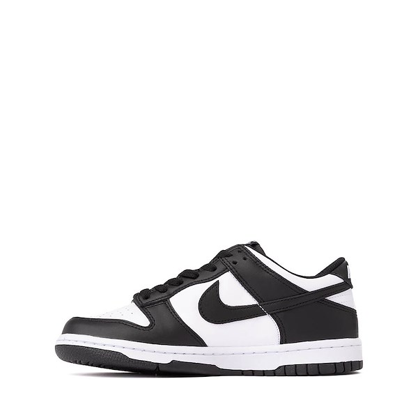 alternate view Nike Dunk Low Athletic Shoe - Big Kid - White / White / BlackALT1
