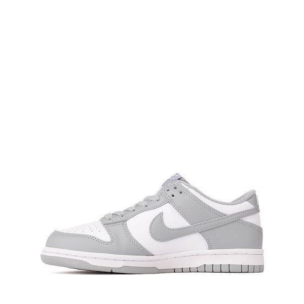 alternate view Nike Dunk Low Athletic Shoe - Big Kid - White / White / Light Smoke GreyALT1