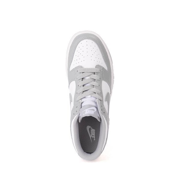 alternate view Nike Dunk Low Athletic Shoe - Big Kid - White / White / Light Smoke GreyALT2