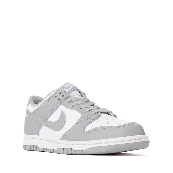 alternate view Nike Dunk Low Athletic Shoe - Big Kid - White / White / Light Smoke GreyALT5