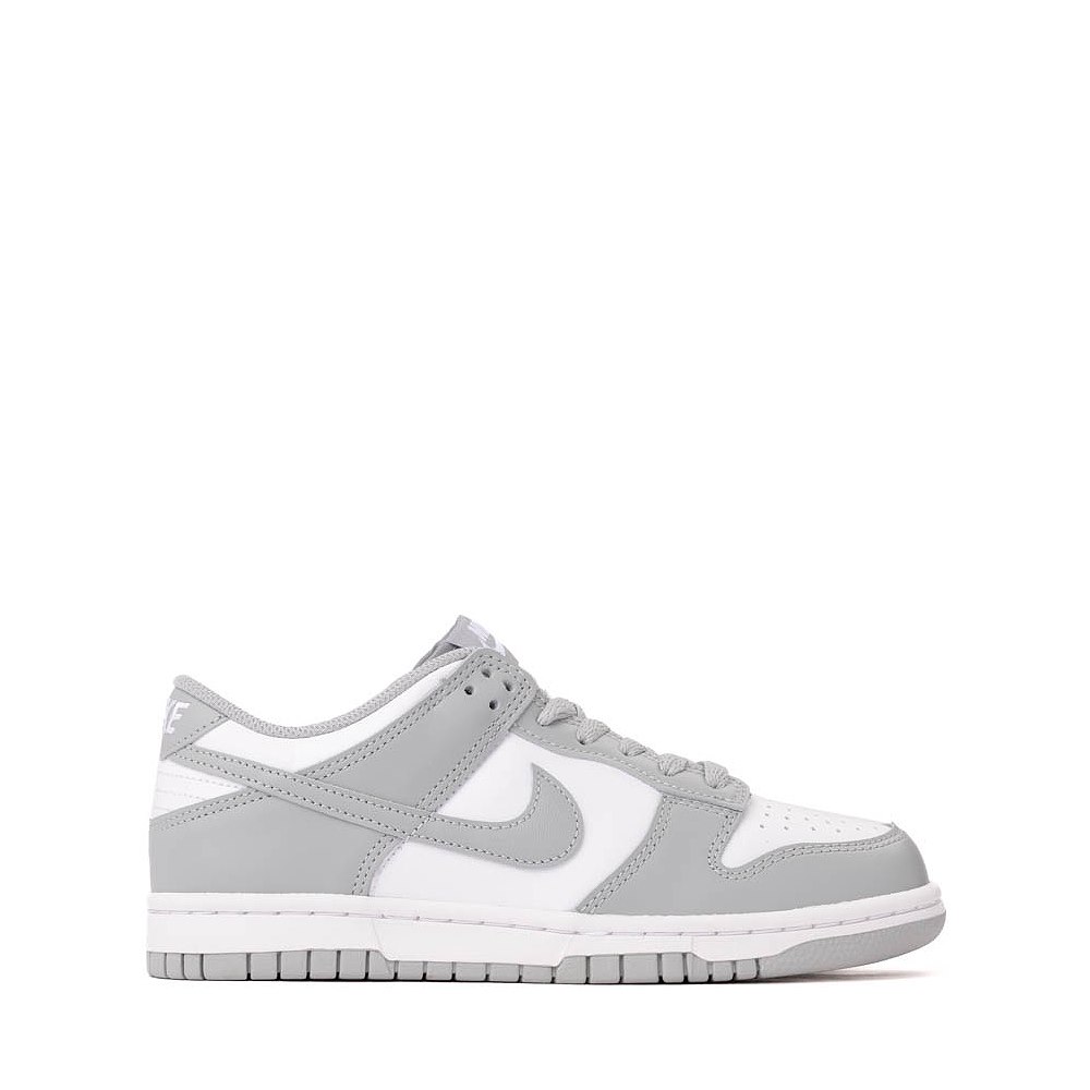 Nike Dunk Low Athletic Shoe - Big Kid - White / White / Light Smoke Grey