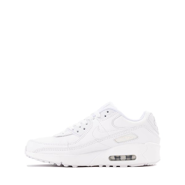 alternate view Nike Air Max 90 LTR Athletic Shoe - Big Kid - White / Metallic Silver / White / WhiteALT1