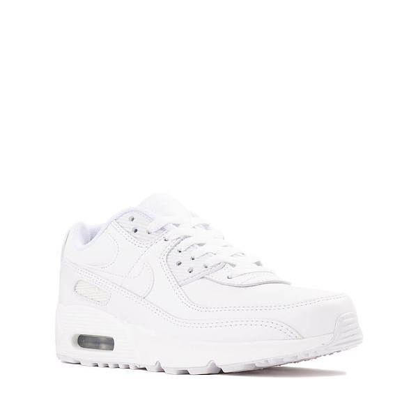 alternate view Nike Air Max 90 LTR Athletic Shoe - Big Kid - White / Metallic Silver / White / WhiteALT5