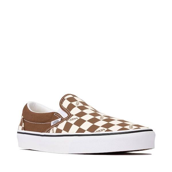 alternate view Vans Classic Slip-On Checkerboard Skate Shoe - Dachshund BrownALT5