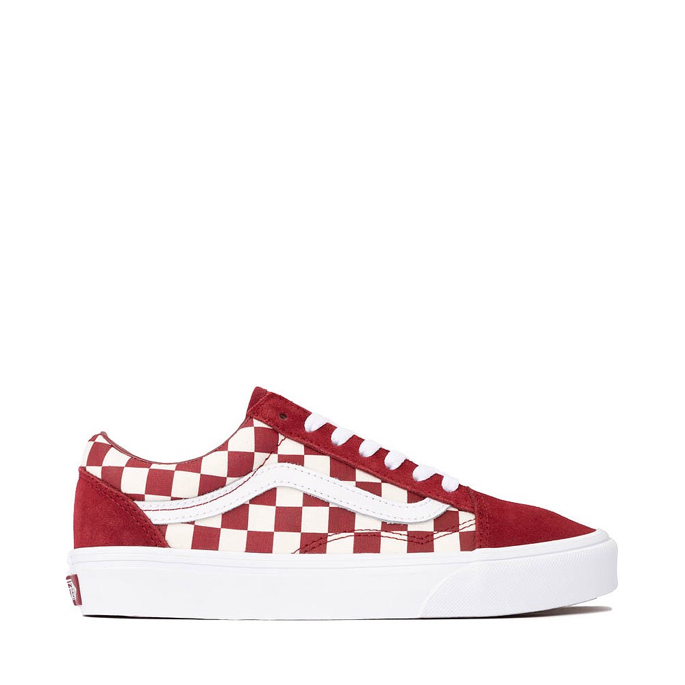 Vans Old Skool Checkerboard Skate Shoe - Red / White