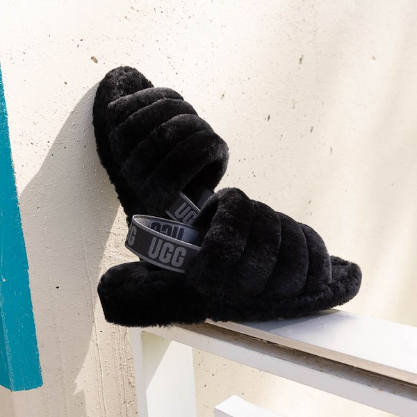 alternate view Womens UGG&reg; Fluff Yeah Slide - BlackHERO