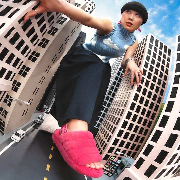 alternate view Womens UGG&reg; Fluff Yeah Slide - Deep CoralALT1B