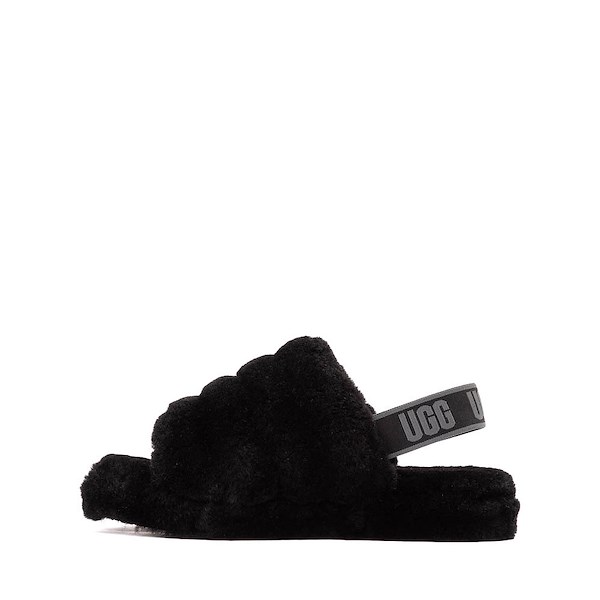 alternate view UGG&reg; Fluff Yeah Slide - Little Kid / Big Kid - BlackALT1