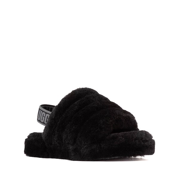 alternate view UGG&reg; Fluff Yeah Slide - Little Kid / Big Kid - BlackALT5