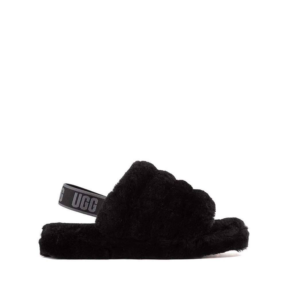 UGG&reg; Fluff Yeah Slide - Little Kid / Big Kid - Black