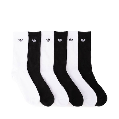 Main view of adidas Originals Trefoil 2.0 Crew Socks 6 Pack - White / Black