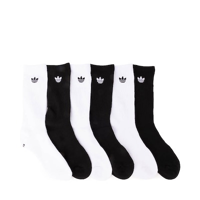Main view of adidas Originals Trefoil 2.0 Crew Socks 6 Pack - White / Black