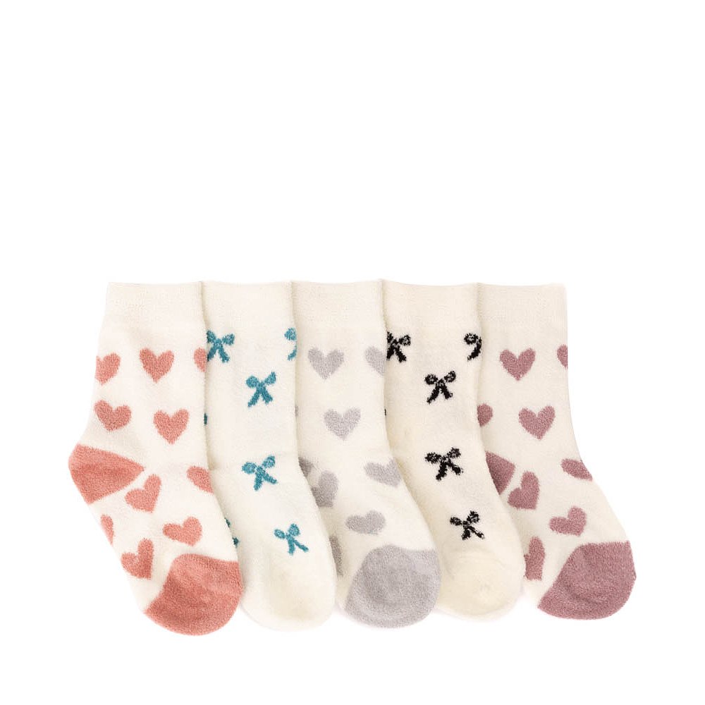 Bow and Heart Butter Crew Socks 5 Pack - Toddler - Multicolor