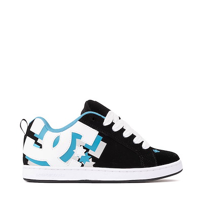 Main view of Womens DC Court Graffik Skate Shoe - Black / White / Teal