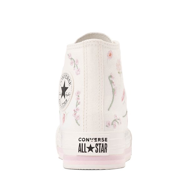 alternate view Converse Chuck Taylor All Star Lift Boho Floral High-Top Sneaker - Little Kid - Vintage White / Summit PinkALT4