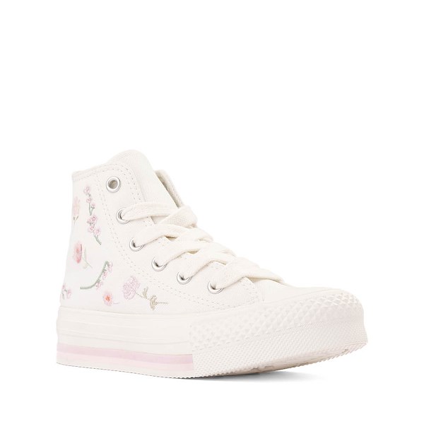 alternate view Converse Chuck Taylor All Star Lift Boho Floral High-Top Sneaker - Little Kid - Vintage White / Summit PinkALT5