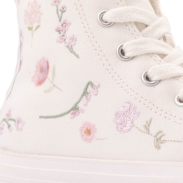 alternate view Converse Chuck Taylor All Star Lift Boho Floral High-Top Sneaker - Big Kid - Vintage White / Summit PinkALT5B