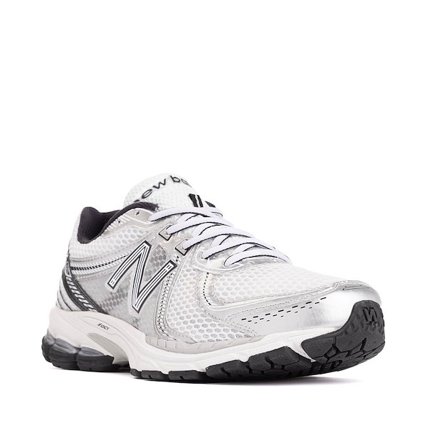 alternate view Mens New Balance 860v2 Athletic Shoe - White / Black / Silver MetallicALT5