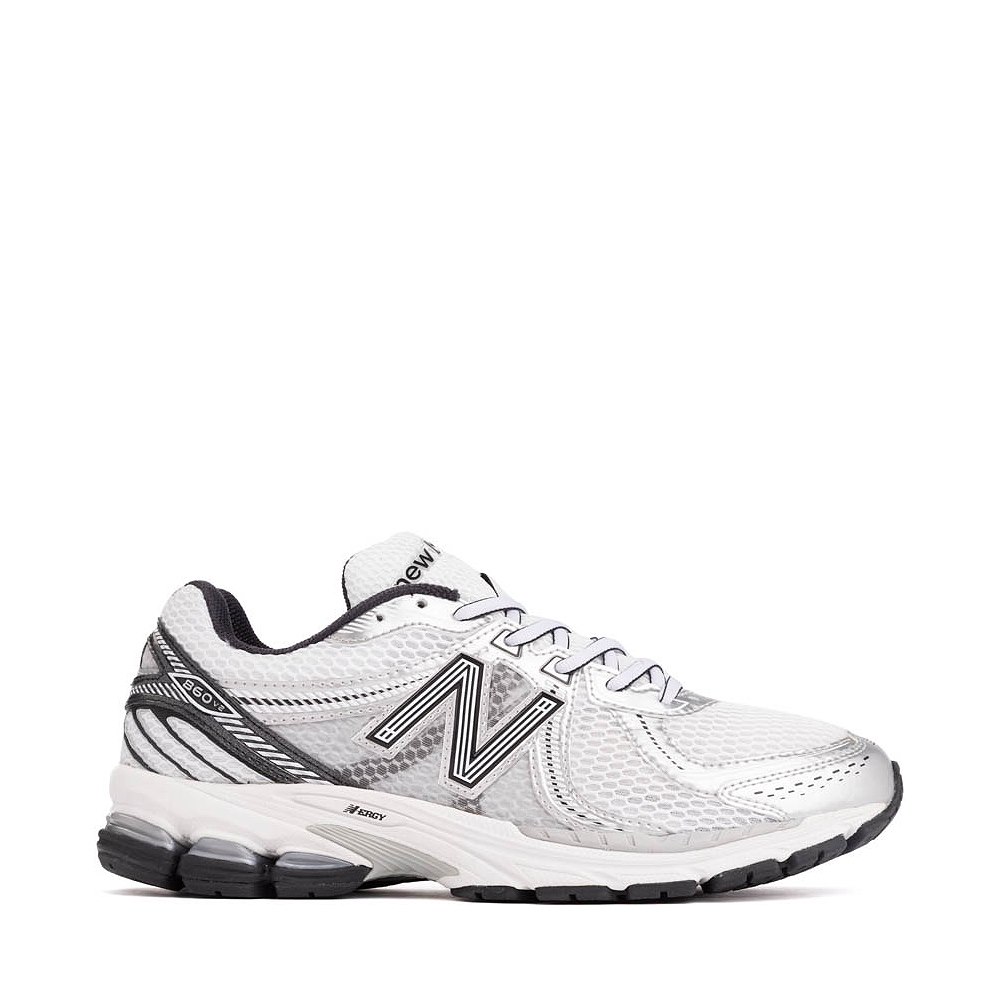 Mens New Balance 860v2 Athletic Shoe - White / Black / Silver Metallic