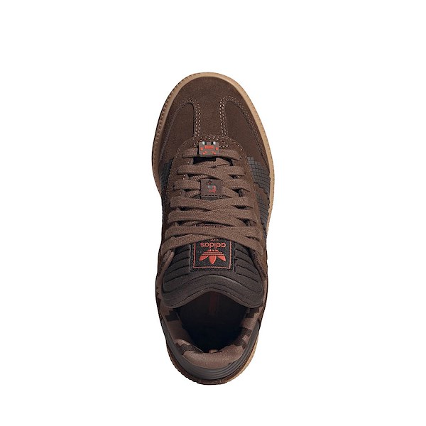 alternate view adidas x Minecraft Samba XLG Athletic Shoe - Big Kid - Dark Brown / Trace BrownALT2
