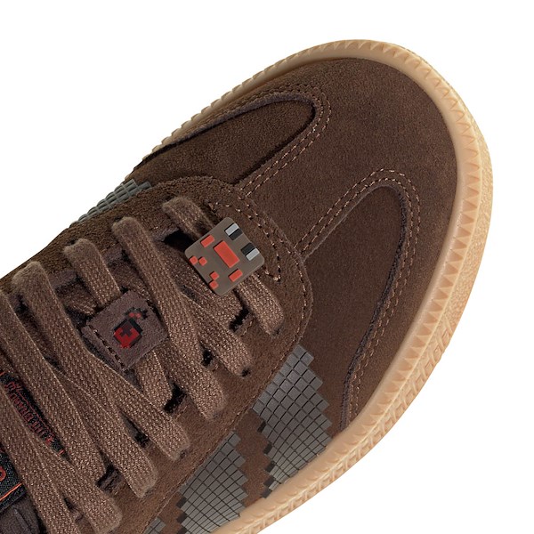 alternate view adidas x Minecraft Samba XLG Athletic Shoe - Big Kid - Dark Brown / Trace BrownALT2B
