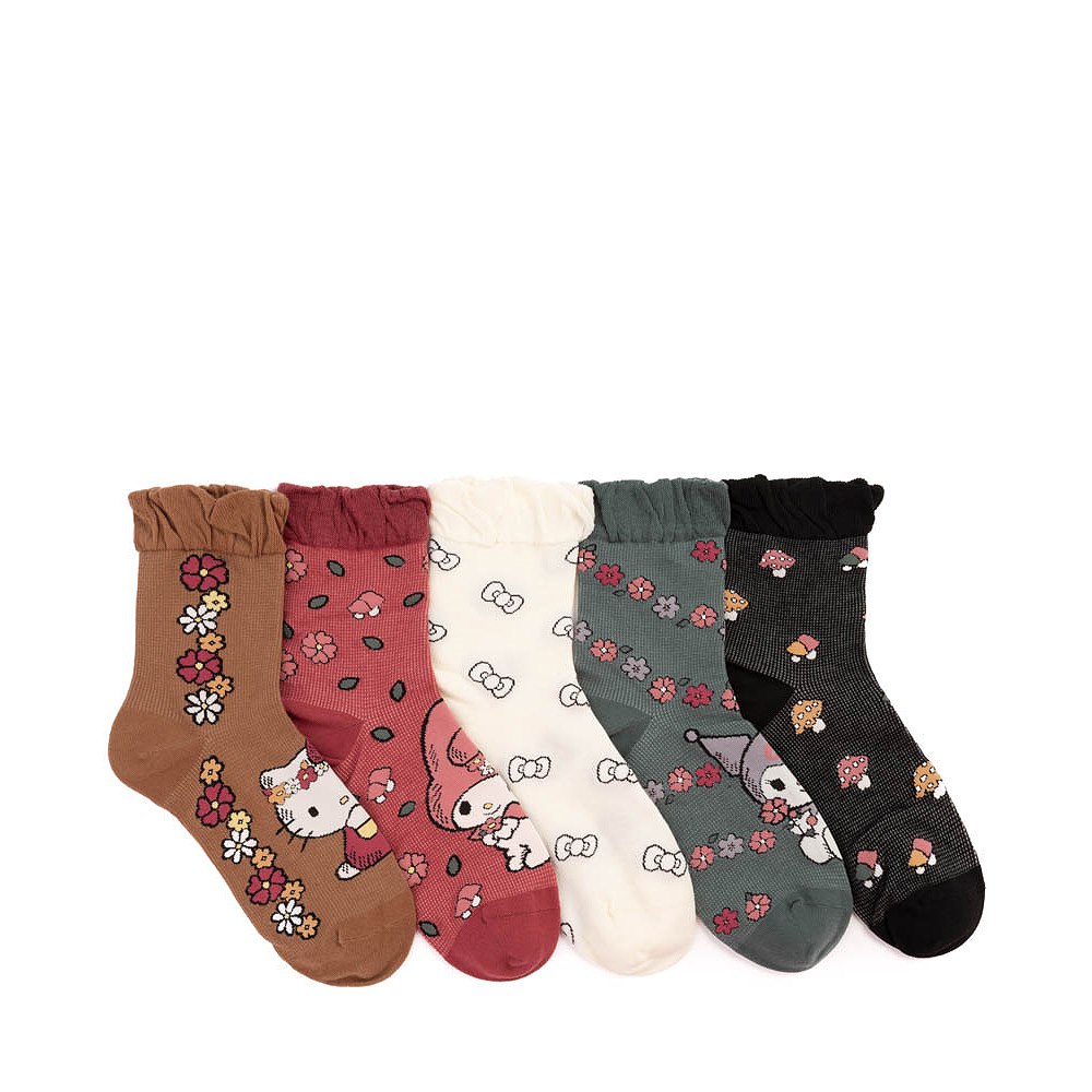 Womens Hello Kitty&reg; & Friends Crew Socks 5 Pack - Multicolor