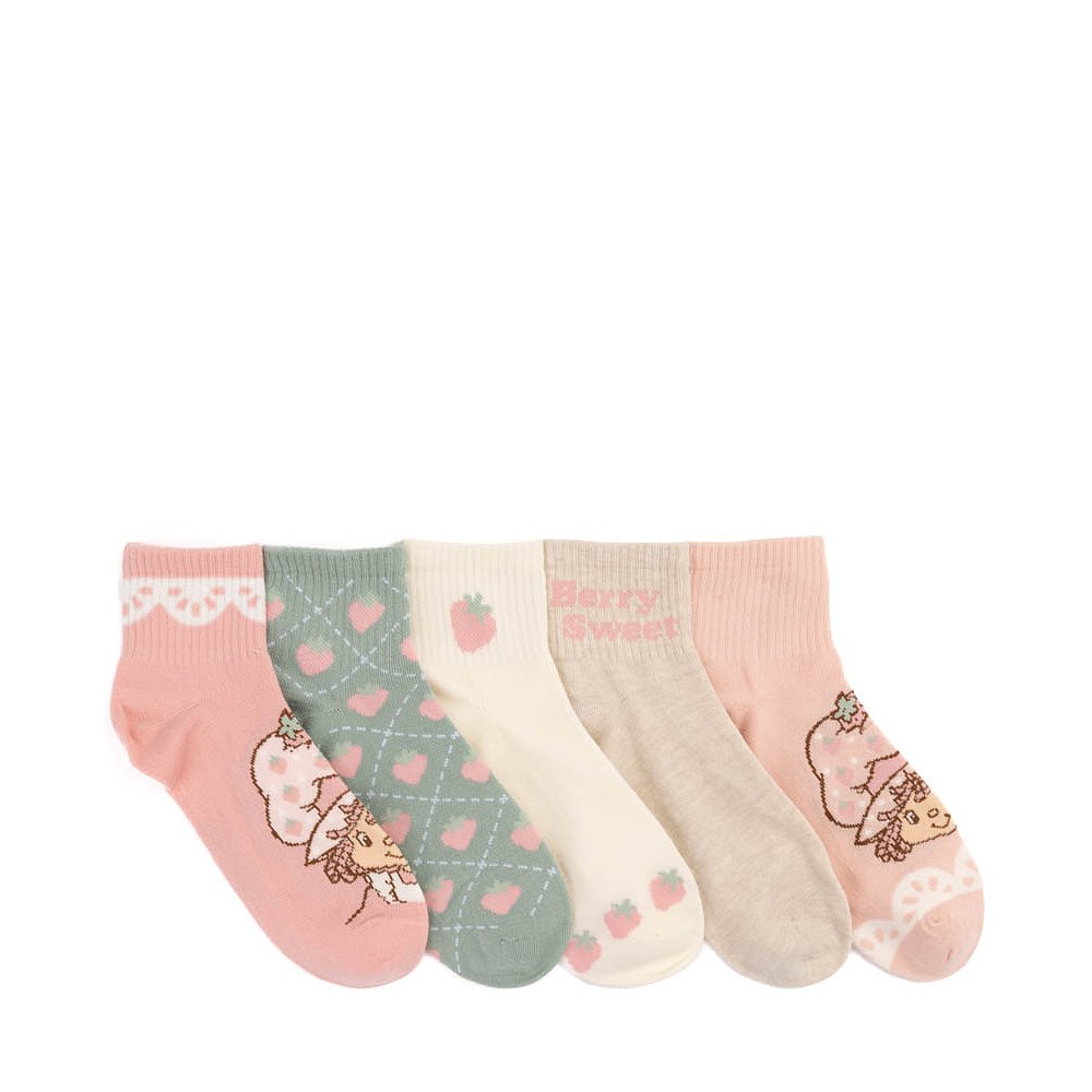 Womens Strawberry Shortcake Quarter Socks 5 Pack - Multicolor