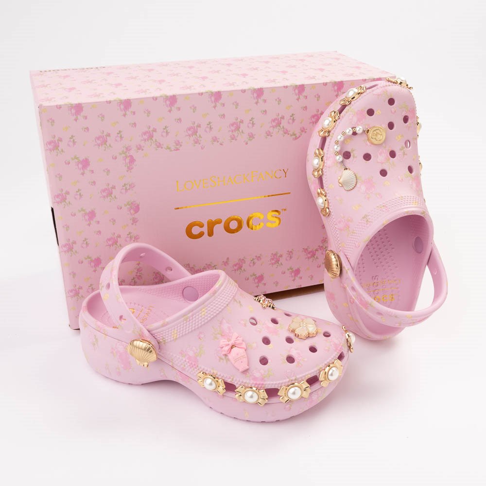 Womens LoveShackFancy x Crocs Classic Platform Clog - Ballerina Pink