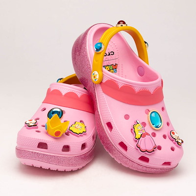 Main view of Womens Super Mario Crocs Princess Peach Classic Platform Clog - Pink