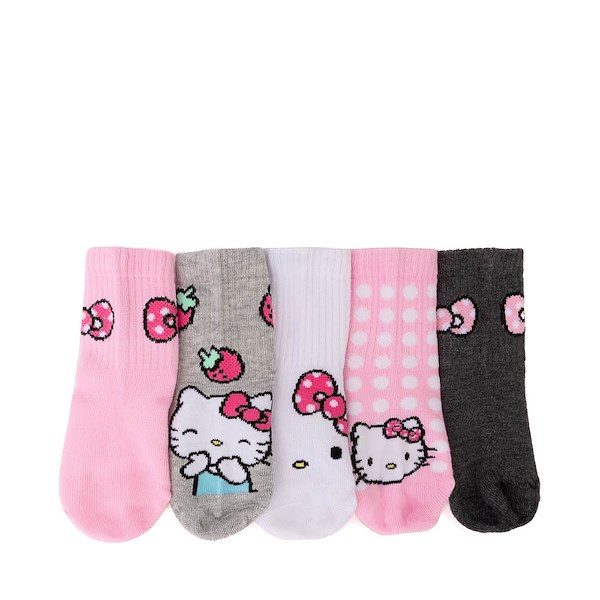 alternate view Hello Kitty® Ribbed Quarter Sock 5 Pack - Toddler - MulticolorALT1