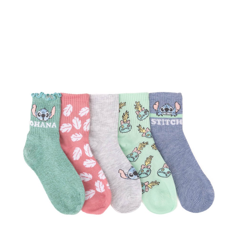 Disney Lilo & Stitch Crew Socks 5 Pack - Little Kid - Multicolor