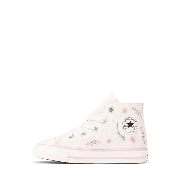 alternate view Converse Chuck Taylor All Star Boho Floral High-Top Sneaker - Baby / Toddler - Vintage White / Summit PinkALT1