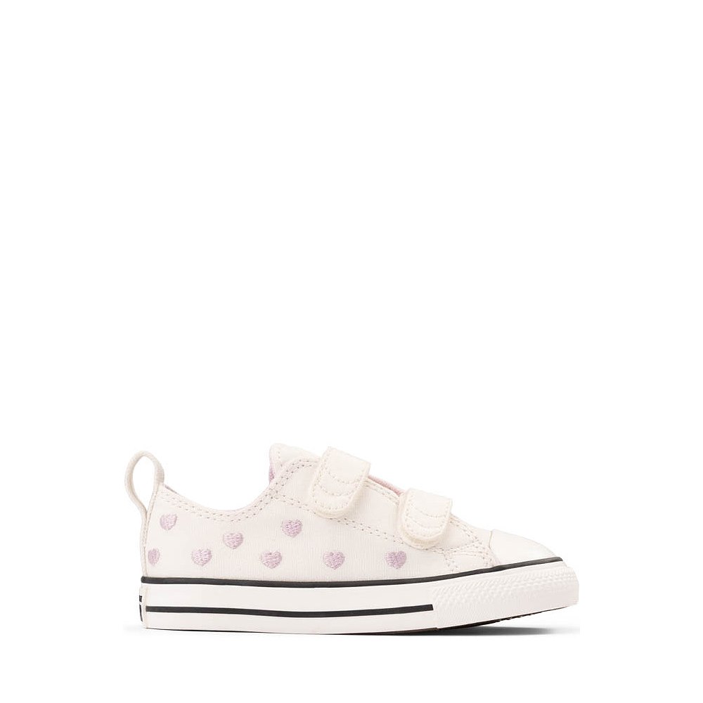 Converse Chuck Taylor All Star Hearts Easy-On Low-Top Sneaker - Baby / Toddler - Vintage White / New Found Bloom