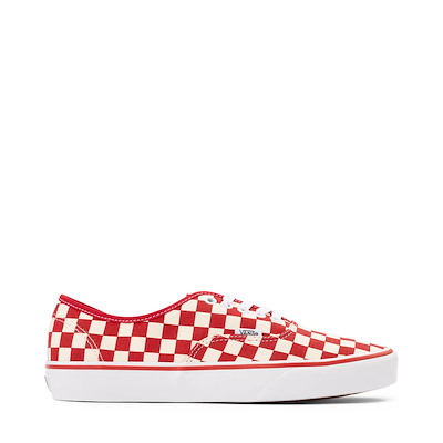 Main view of Vans Authentic Primary Checkerboard Skate Shoe - Racing Red / White