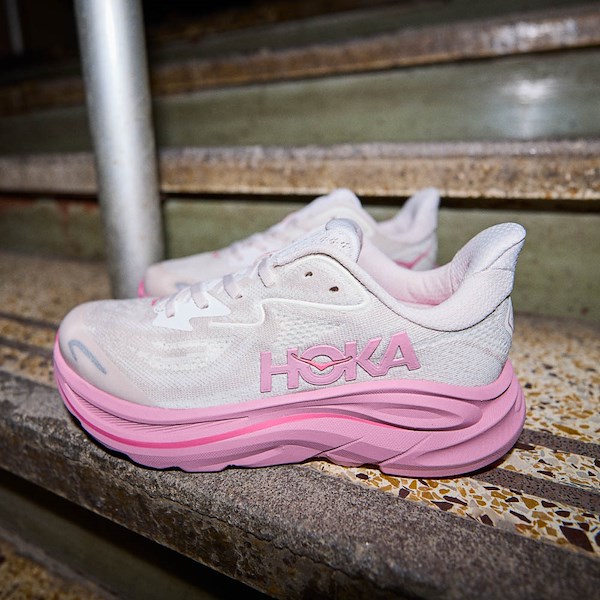 alternate view HOKA Clifton 10 Athletic Shoe - Big Kid - Rose Cream / Dried RoseHERO