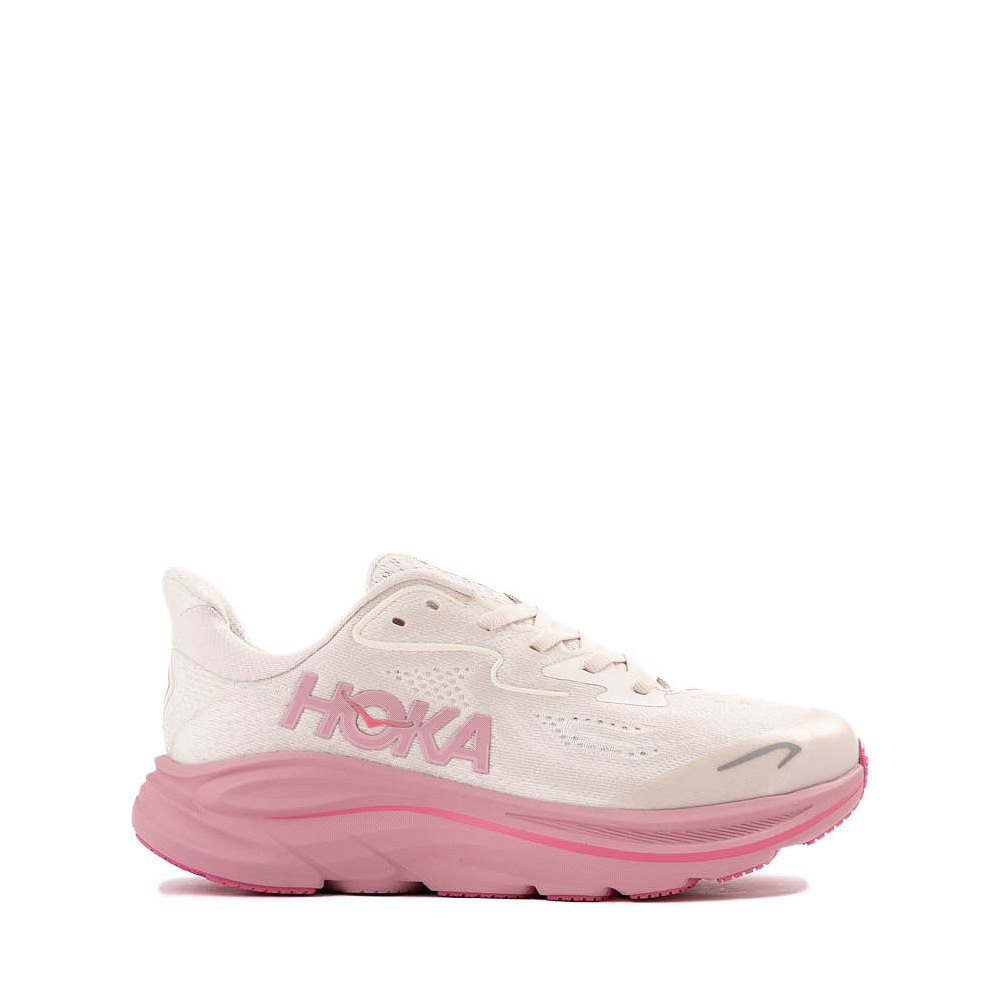 HOKA Clifton 10 Athletic Shoe - Big Kid - Rose Cream / Dried Rose
