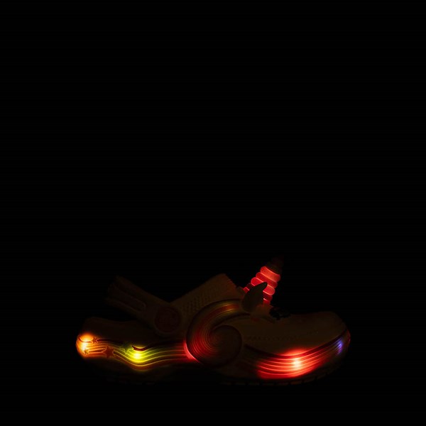 alternate view Crocs Classic I AM Unicorn Lights Clog - Toddler - ChalkALT1