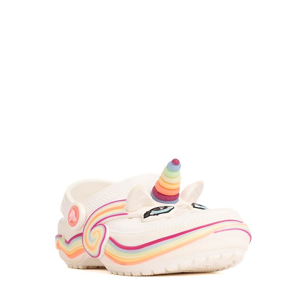 alternate view Crocs Classic I AM Unicorn Lights Clog - Toddler - ChalkALT5