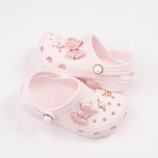 alternate view Crocs Classic Shimmer Bow Clog - Baby / Toddler - Bubble IceHERO