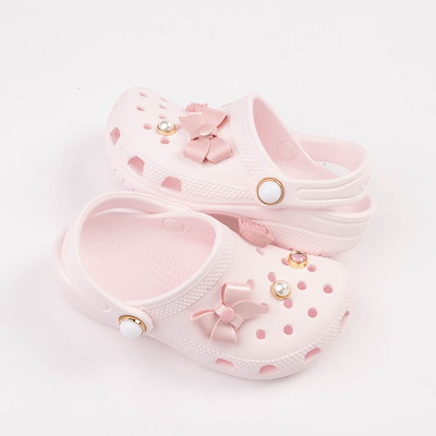 Main view of Crocs Classic Shimmer Bow Clog - Baby / Toddler - Bubble Ice