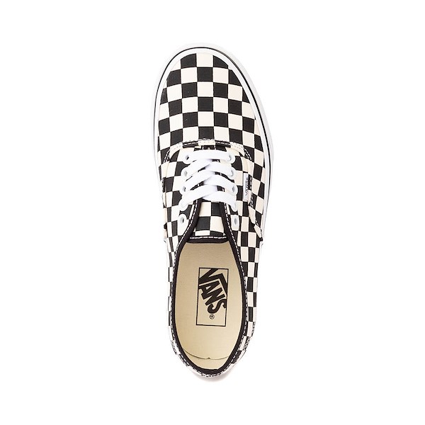 alternate view Vans Authentic Primary Checkerboard Skate Shoe - Black / WhiteALT2