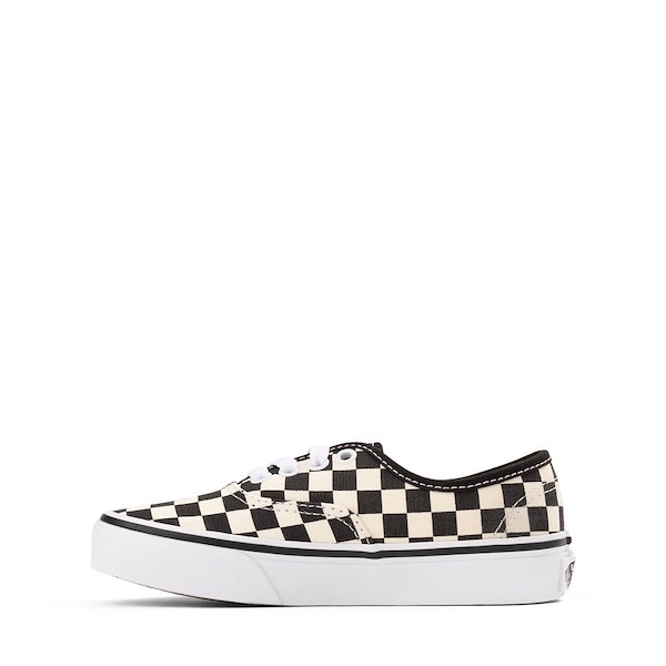 alternate view Vans Authentic Checkerboard Skate Shoe - Big Kid - Black / True WhiteALT1