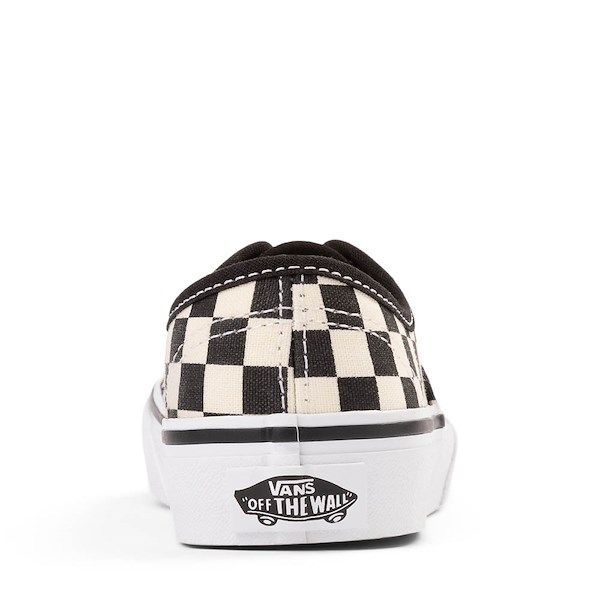 alternate view Vans Authentic Checkerboard Skate Shoe - Big Kid - Black / True WhiteALT4