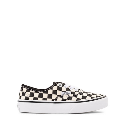 Main view of Vans Authentic Checkerboard Skate Shoe - Little Kid - Black / True White