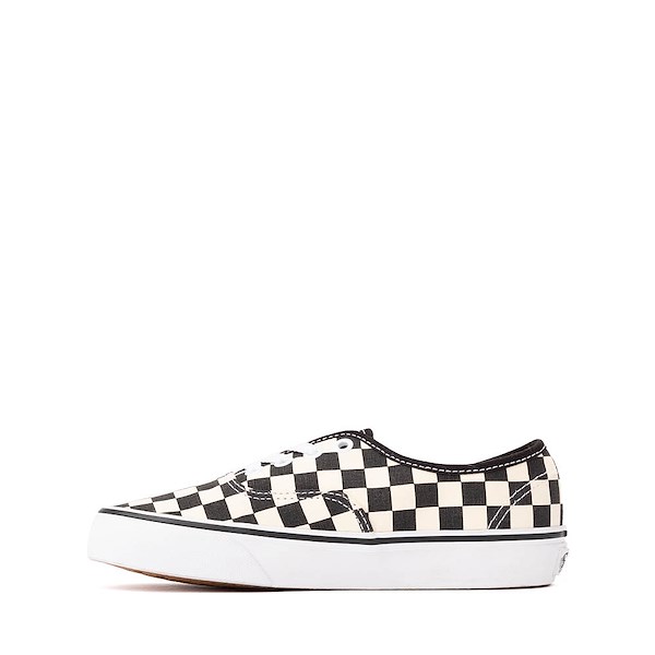 alternate view Vans Authentic Checkerboard Skate Shoe - Big Kid - Black / True WhiteALT1