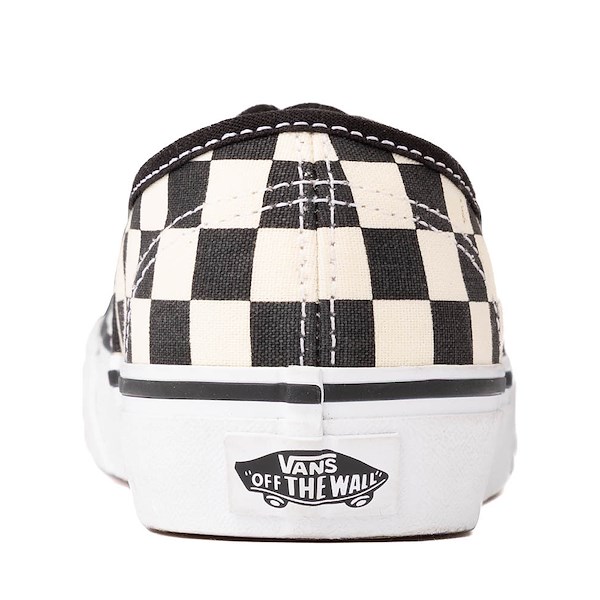 alternate view Vans Authentic Checkerboard Skate Shoe - Big Kid - Black / True WhiteALT4
