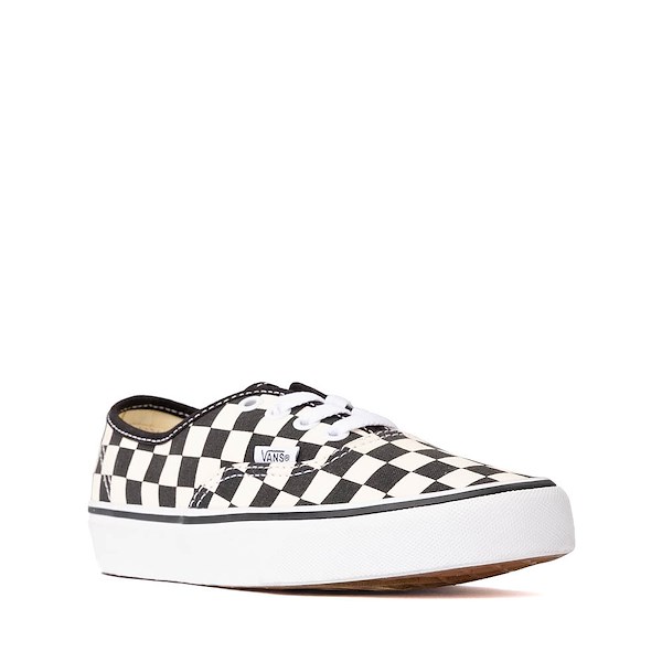 alternate view Vans Authentic Checkerboard Skate Shoe - Big Kid - Black / True WhiteALT5